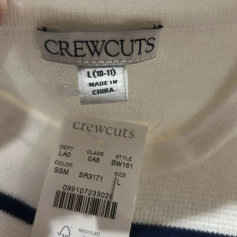 Crewcuts bw161 Navy and white Girls' Emilie sweater lady jacket in stripe NWT si